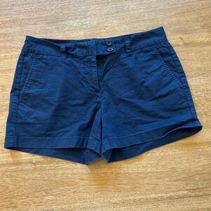 Vineyard Vines Womens Navy Blue Chino Shorts Size 6 Cotton Stretch Preppy Whale